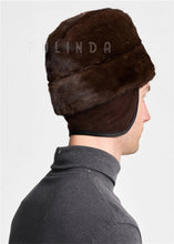 Load image into Gallery viewer, Mahogany Mink Cossack Hat for Men Shearling Cossack Mink Fur Hat High Quality Spring Winter Warm Fashion Caps for Men
