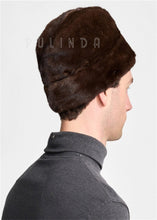 Load image into Gallery viewer, Mahogany Mink Cossack Hat for Men Shearling Cossack Mink Fur Hat High Quality Spring Winter Warm Fashion Caps for Men
