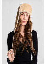 Load image into Gallery viewer, Shearling Sheepskin Aviator Hat in Olive and Tan Custom Winter Warm Soft Shearling Hat Womens Ushanka Sheep Fur Hat
