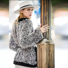 Load image into Gallery viewer, Knitted Chinchilla Mink Collar Trim Coat
