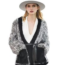 Load image into Gallery viewer, Knitted Chinchilla Mink Collar Trim Coat

