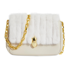 Load image into Gallery viewer, White Real Mink Fur Square Bag
