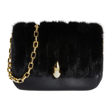 Load image into Gallery viewer, Black Real Mink Fur Square Bag
