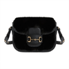 Black Real Mink Cross Body Bag Handbag