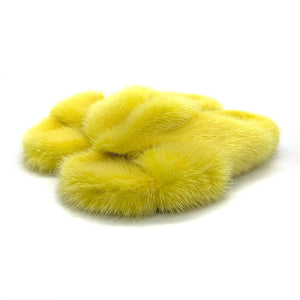 Mink Slippers Fur Slides