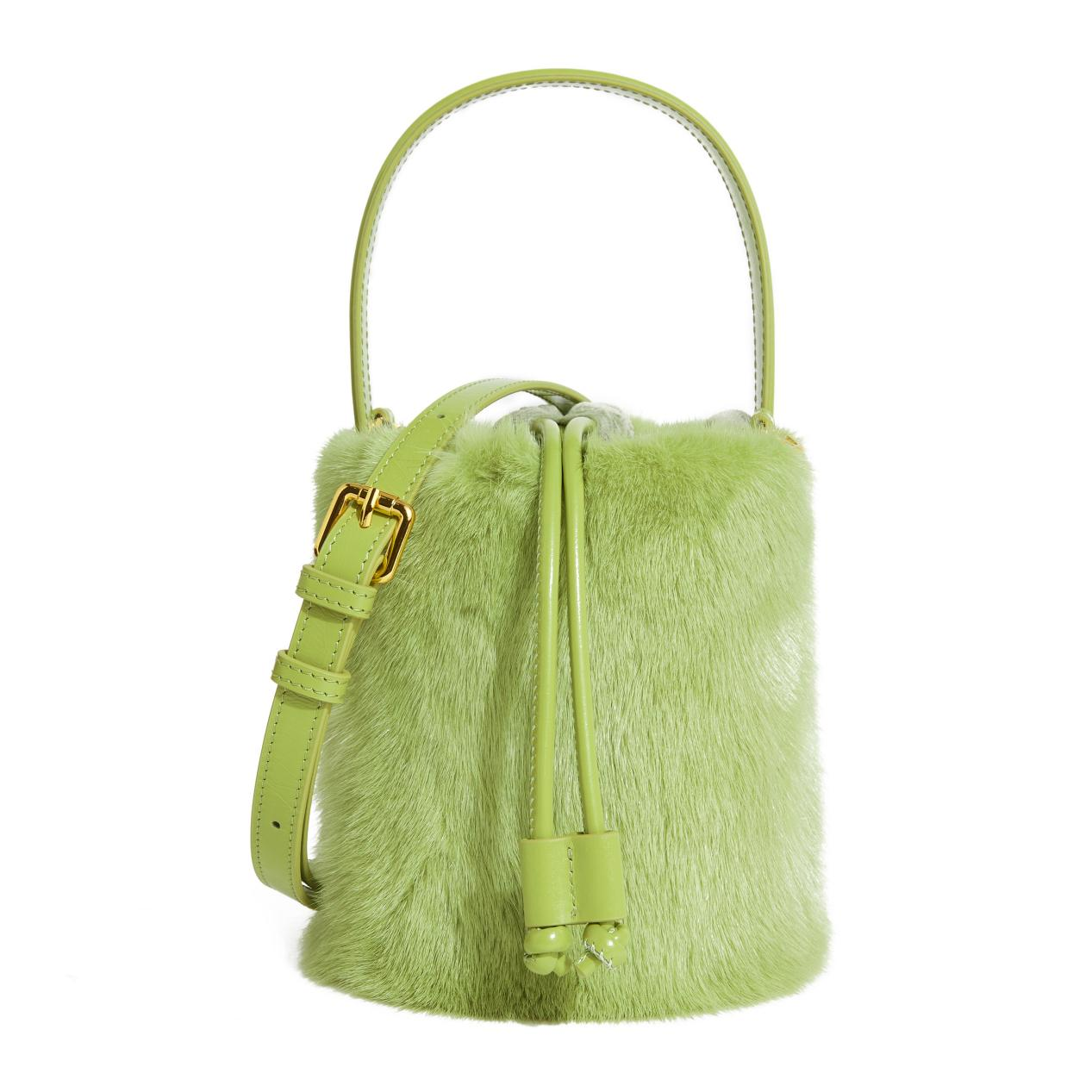 Tote Bucket Mink Fur Bag