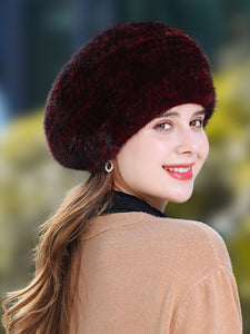 Ladies Mink Fur Beret Hat