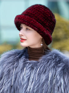 Ladies Mink Fur Bucket Hat