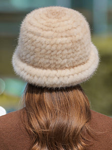 Ladies Mink Fur Bucket Hat