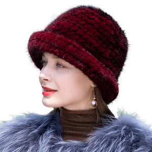 Ladies Mink Fur Bucket Hat