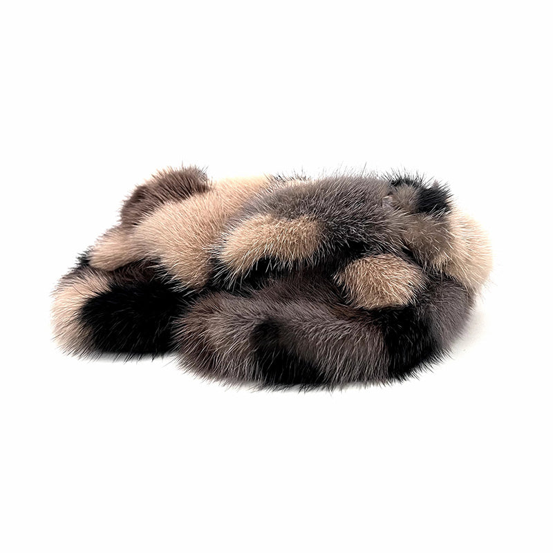 Mink Flat Sandals Outdoor Fur Slides