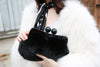 Mink Fur Ladies Clutch Party Bag in Black