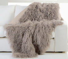 Load image into Gallery viewer, Mongolian Sheep Wool Bed Real Fur Throw Blanket
