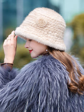 Load image into Gallery viewer, Women&#39;s Mink Fur Bucket Hat
