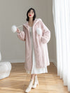 Real White Pink Mink Hooded Coat