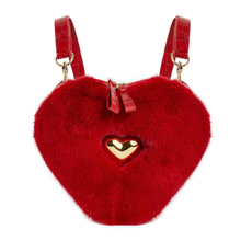 Load image into Gallery viewer, Real Mink Fur Red Heart Bag Purse
