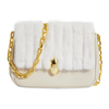 White Real Mink Fur Square Bag