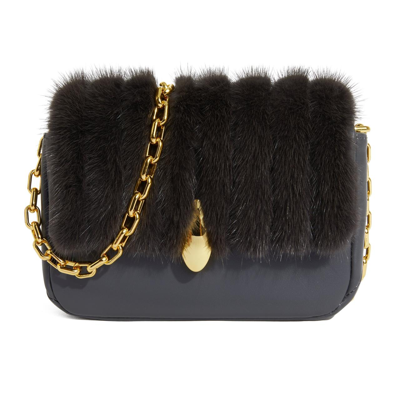 Real Mink Fur Square Bag