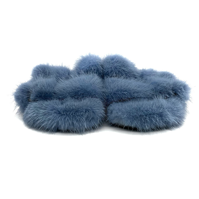 Real Mink Sandals Mink House Slippers Fur Slides