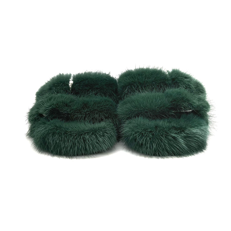Real Mink Sandals Mink House Slippers Fur Slides