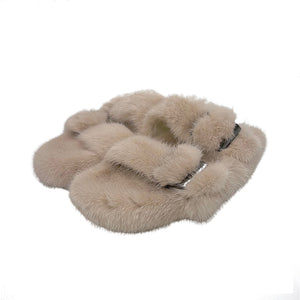 Real Mink Sandals Mink House Slippers Fur Slides