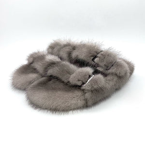 Real Mink Sandals Mink House Slippers Fur Slides