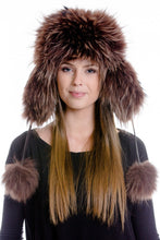 Load image into Gallery viewer, The Ladies Fox Fur Pilot Trapper Hat
