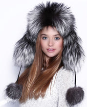 Load image into Gallery viewer, The Ladies Fox Fur Pilot Trapper Hat
