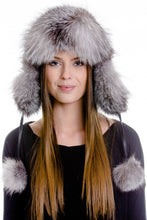 Load image into Gallery viewer, The Ladies Fox Fur Pilot Trapper Hat
