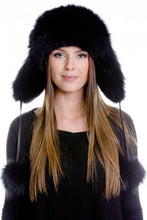Load image into Gallery viewer, The Ladies Fox Fur Pilot Trapper Hat
