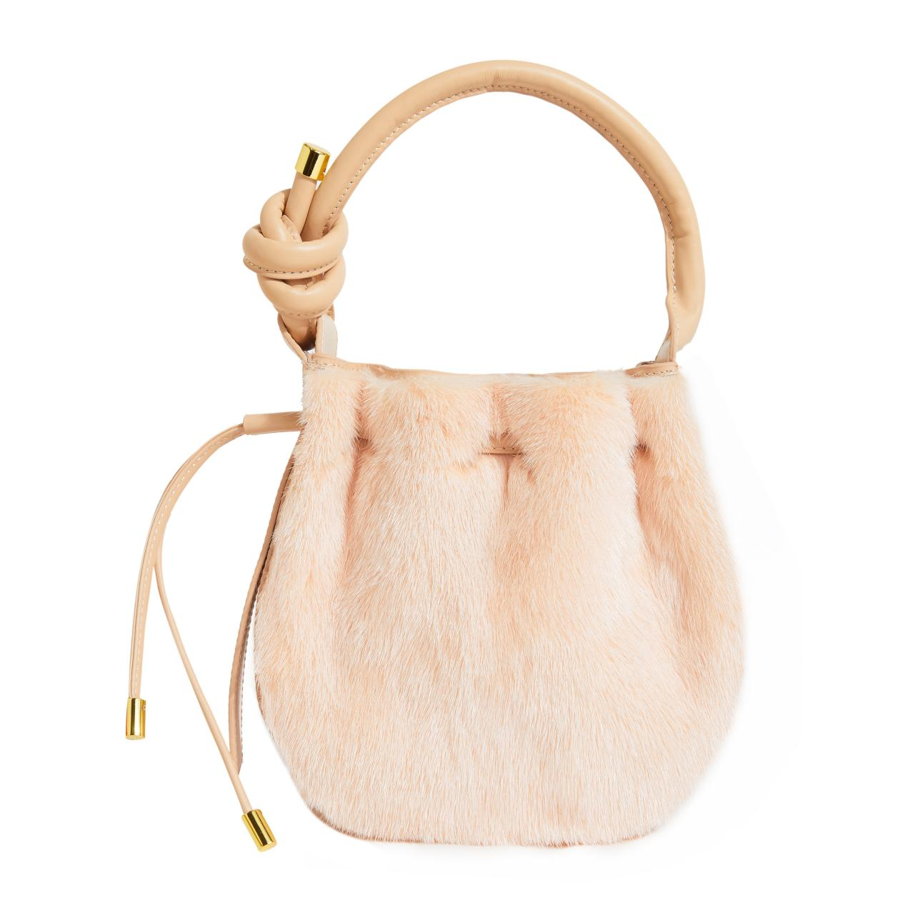 Tote Bucket Mink Fur Bag