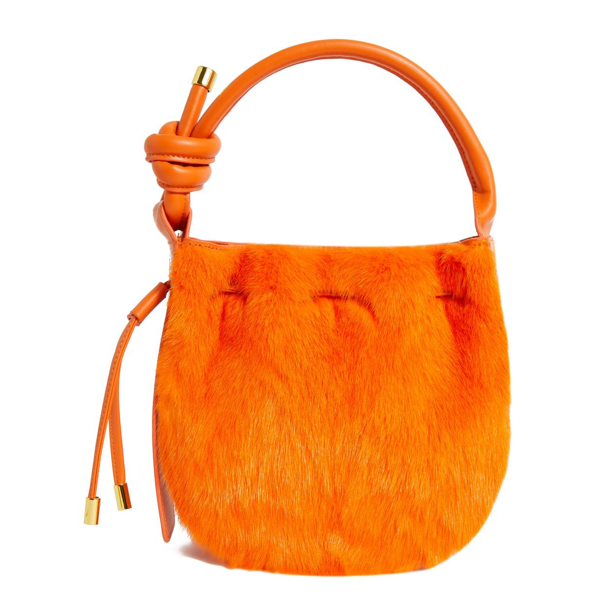 Tote Bucket Mink Fur Bag