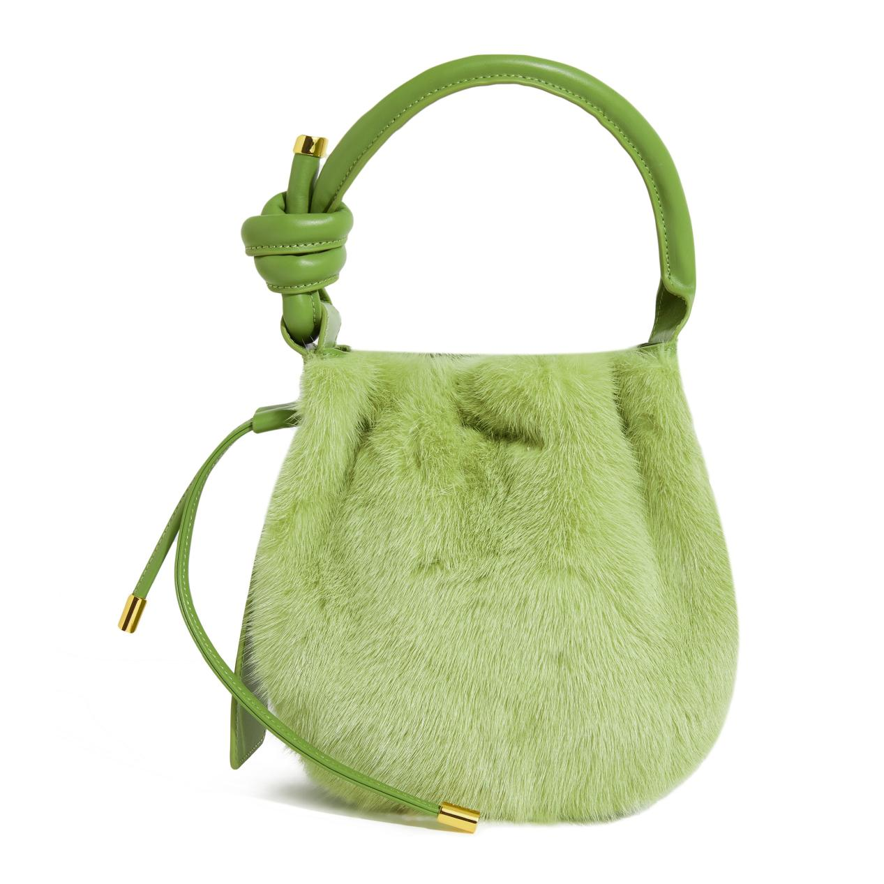 Tote Bucket Mink Fur Bag