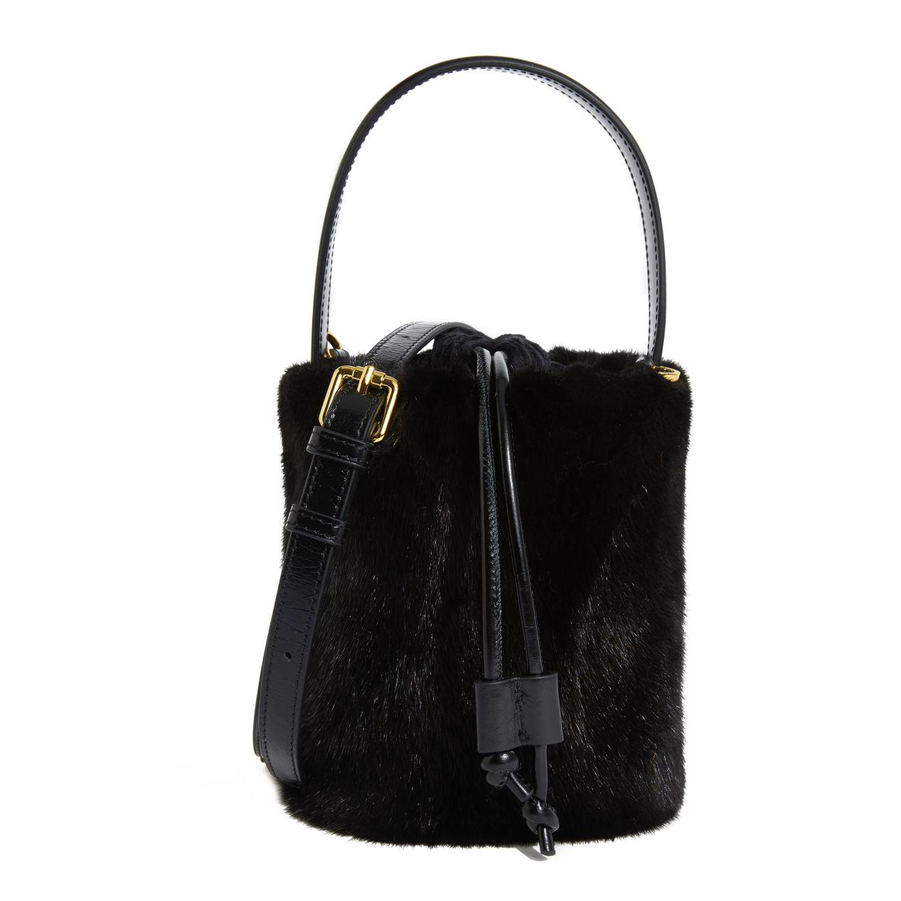 Tote Bucket Mink Fur Bag