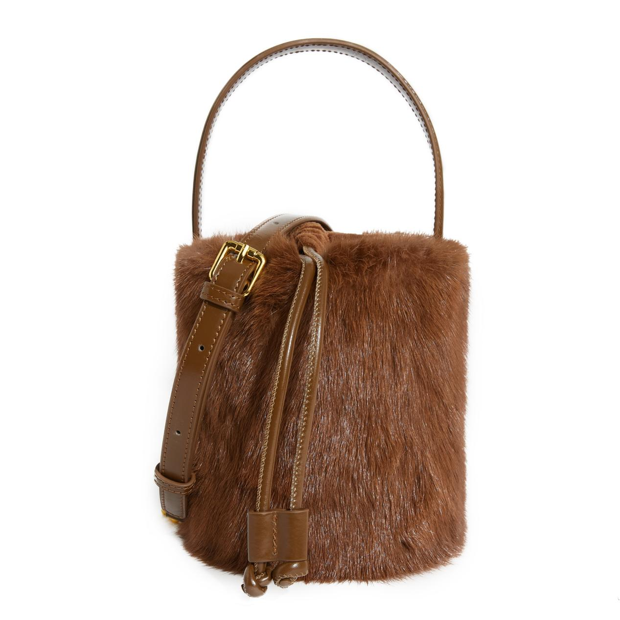 Tote Bucket Mink Fur Bag