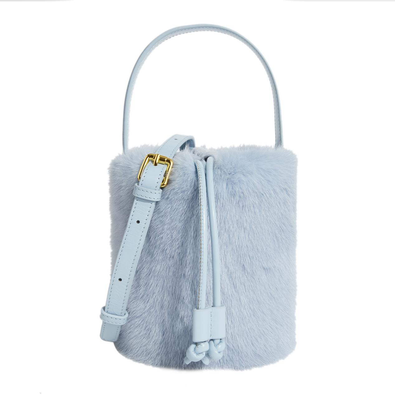 Tote Bucket Mink Fur Bag