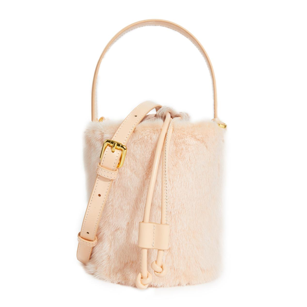 Tote Bucket Mink Fur Bag
