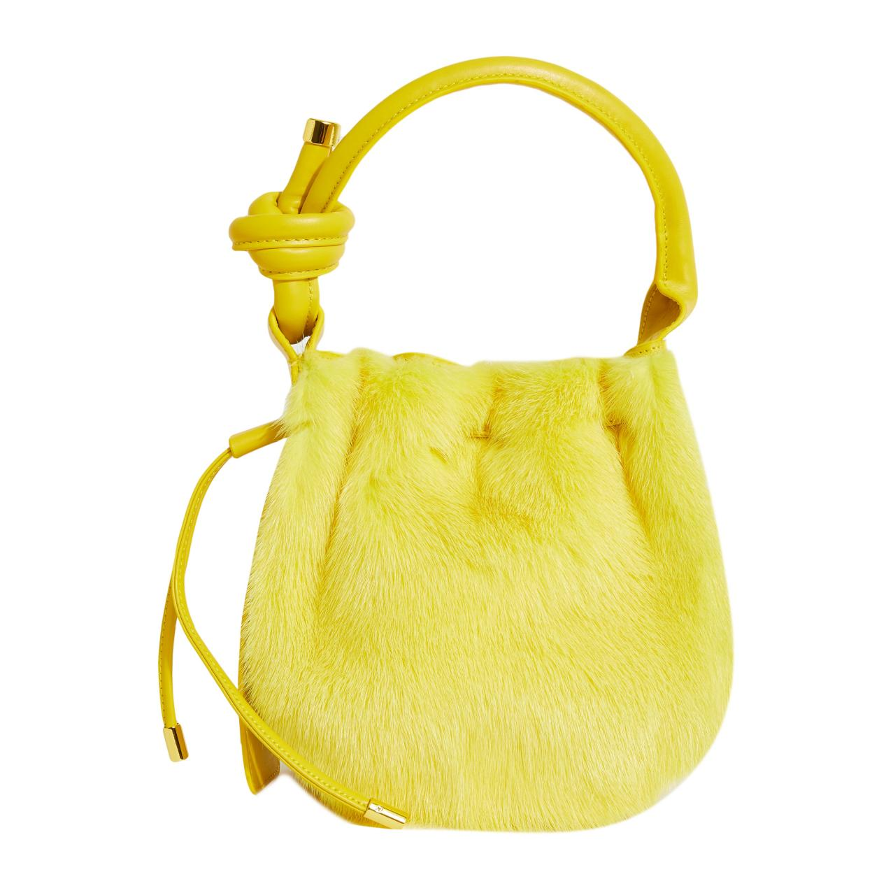 Tote Bucket Mink Fur Bag