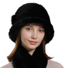 Load image into Gallery viewer, Women&#39;s Mink Fur Bucket Hat
