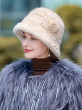 Load image into Gallery viewer, Women&#39;s Mink Fur Bucket Hat
