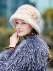 Women's Mink Fur Bucket Hat