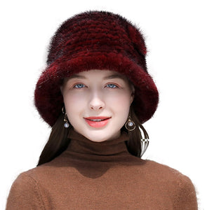 Women's Mink Fur Bucket Hat