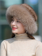 Load image into Gallery viewer, Women&#39;s Real Fox Fur Bucket Hat with Mink Fur
