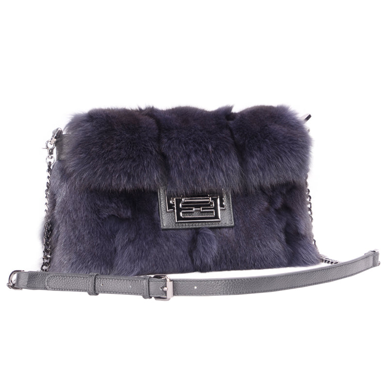 Womens Fox Fur Clutch Bag Handbag