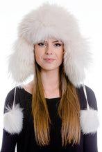 Load image into Gallery viewer, The Ladies Fox Fur Pilot Trapper Hat
